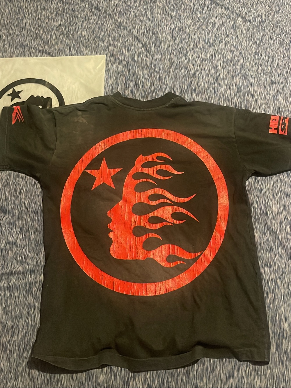 Black and Red HELLSTAR T SHIRT With Red Flames
